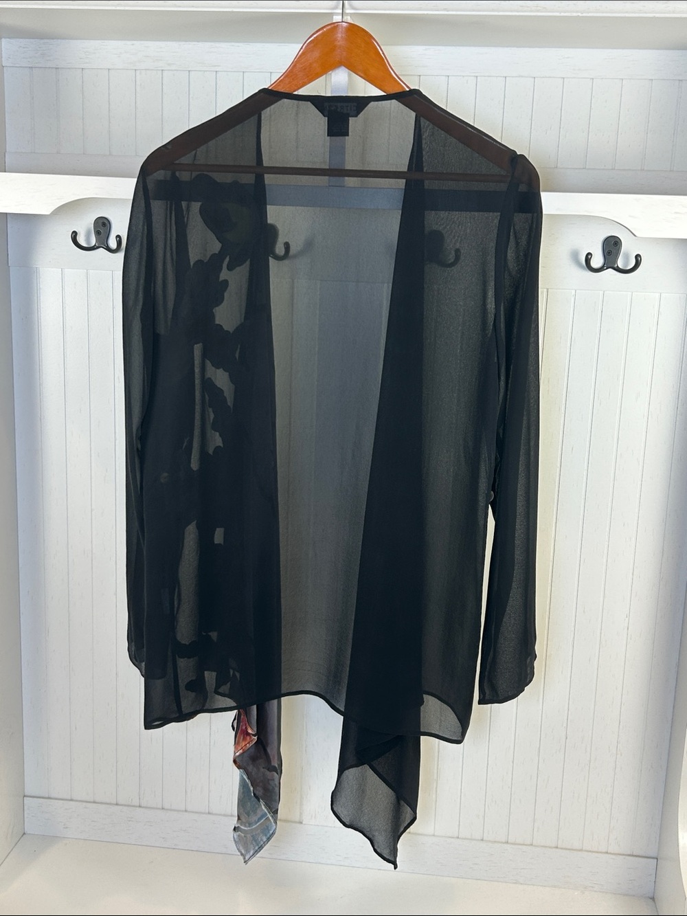 Citron Santa Monica Hummingbird Sheer Silk Blend Cardigan M - Picture 9 of 12